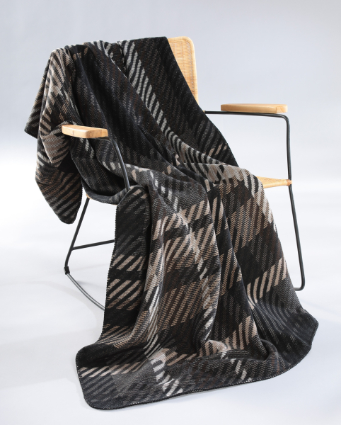 Biederlack Wohn- und Kuscheldecke 'Midnight Elegance' 150 x 200 cm Schwarz